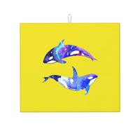 Tappetino assorbente per scolapiatti con stampa orca killer whale tappetino da lavoro pieghevole riutilizzabile accessorio per lavello da cucina