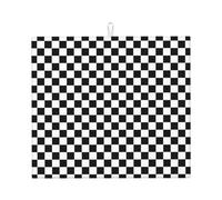 Tappetino assorbente per scolapiatti con stampa scozzese bianca e nera Tappetino da banco pieghevole riutilizzabile accessorio per lavello da cucina