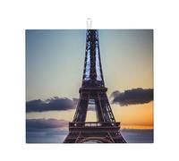 Tappetino assorbente per scolapiatti con stampa Torre Eiffel per bancone della cucina, ad asciugatura rapida, antiscivolo, riutilizzabile