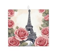 Tappetino assorbente per scolapiatti con stampa Torre Eiffel, per bancone della cucina, ad asciugatura rapida, antiscivolo, riutilizzabile