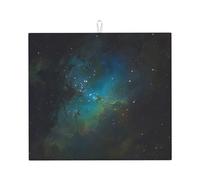 Tappetino assorbente per scolapiatti con stampa verde galassia per il bancone della cucina ad asciugatura rapida antiscivolo riutilizzabile Pad