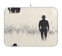 Tappetino assorbente per scolapiatti con stivali da cowboy occidentali, tappetino lavabile sotto scolapiatti bancone cucina grande 45,7 x 61 cm