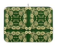 Tappetino assorbente per scolapiatti da cucina, reversibile, motivo cachemire, boho, foresta, 45,7 x 61 cm, grande