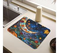 Tappetino assorbente per scolapiatti in terra diatomacea celeste Halloween | Tappetino scolapiatti per cucina, facile da pulire, tappetino scolapiatti accessori per piano di lavoro