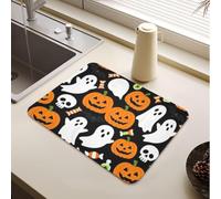 Tappetino assorbente per scolapiatti in terra diatomacea per Halloween | Tappetino scolapiatti antiscivolo per piano di lavoro da cucina, decorazione per piano di lavoro