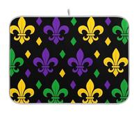 Tappetino assorbente per scolapiatti per piano di lavoro della cucina, spugna reversibile resistente al calore e superficie protettiva, 45,7 x 61 cm, colore: verde e nero