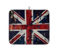 Tappetino assorbente per scolapiatti vintage Union Jack per bancone della cucina, tappetino in microfibra reversibile con anello per appendere utensili in vetro, pentole, 40,6 x 45,7 cm
