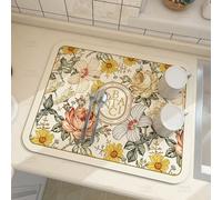 Tappetino Assorbente Portatile per Vetreria 40x30cm Imbottito Asciugapiatti Pad