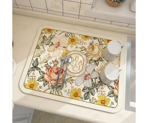 Tappetino Assorbente Portatile per Vetreria 40x30cm Imbottito Asciugapiatti Pad