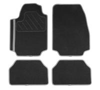 Tappetino Auto Linea, Set Universale 4 Pezzi, Tappetino Auto Nero (Bordo Grigio)