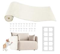 Tappetino autoadesivo per gatti, 40 x 200 cm, per arrampicata fai da te, con adesivo e chiodo fisso, tagliabile, protezione antigraffio per mobili, divano, parete, pavimento, moquette (beige)