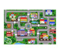 Tappetino Baby per Pavimento - Giochi Sensoriali per Bambini Tappeto Attività Pavimento - Tappeto Grande Scenografia Urbana con Attività Educative per Gattonamento Antiscivolo per Interni/Esterni