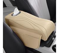 Tappetino Bracciolo Auto per Dodge Charger Daytona EV 2024 2025, Braccioli Pu Pelle Cuscino Protezione Pad Console Centrale Copertura Interno Accessori,31.5 * 16 * 6cm-Beige