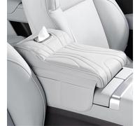 Tappetino Bracciolo Auto per Dodge Charger Daytona EV 2024 2025, Braccioli Pu Pelle Cuscino Protezione Pad Console Centrale Copertura Interno Accessori,35 * 21 * 6cm-White