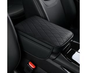Tappetino Bracciolo Auto per VW Amarok Dual Cab 2.Gen 2010-2025, Dell'auto Braccioli Console Centrale Cuscinetto Impermeabile Comodo Decorativo Accessori,A/Black-32 * 17 * 5cm