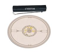 Tappetino circolare for Mahjong, con custodia nera (grigio, 90 cm/35,4")(Beige1,90CM/35.4")