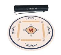 Tappetino circolare for tavolo da Mahjong con cancellazione del rumore, con borsa portaoggetti e orientamento(Blue,95cm/37.4")