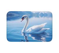 Tappetino con bordo bloccato orlo 40 x 60 YYHWHJDE Swan in Lake stampe per WC, toletta, casa vacanze, bagno principale, bagno per bambini e suite per gli ospiti