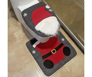 Tappetino copriwater con gnomo natalizio, set da bagno, arredamento per la casa,