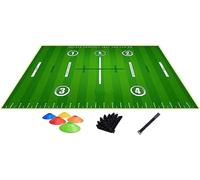 Tappetino da Allenamento per Pedane da Calcio, Coperta Antiscivolo per Sistema di Allenamento Regolare, Puntelli Ausiliari Sportivi Silenziosi con Gocciolamento con 5 Coni A Disco, Attrezza