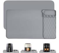 Tappetino da appoggio in silicone resistente al calore, con supporto per pentole per friggitrice ad aria, progettato per proteggere le superfici della cucina dal calore durante la cottura e la