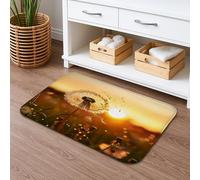 Tappetino da bagno a forma di dente di leone al tramonto, ad asciugatura rapida, assorbente, antiscivolo, in memory foam, lavabile, per bagno, WC, decorativo, 40,6 x 61 cm