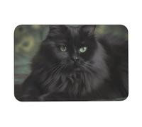 Tappetino da bagno a forma di gatto sdraiato sulla coperta, assorbe l'umidità e lo sporco, con retro in gomma antiscivolo, adatto sotto la porta, per pavimento del bagno, vasca, doccia, lavandino