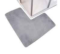 Tappetino da bagno a forma di L - Pile corallo | Decorazione per runner ad asciugatura rapida con fondo antiscivolo | Tappeto daBagño lavabilein lavatrice | Bāgno progettato Mať perla porta della cas