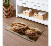 Tappetino da bagno a forma di mucca, tappetino da bagno in stile fattoria, decorazione primaverile, antiscivolo, lavabile, in memory foam, tappetino decorativo per il bagno dei bambini, 40,6 x 61 cm
