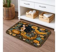 Tappetino da bagno a forma di sirena, motivo floreale, ad asciugatura rapida, assorbente, antiscivolo, in flanella, lavabile, per bagno, decorativo, 40,6 x 61 cm