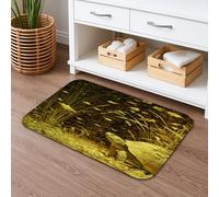 Tappetino da bagno a forma di tartaruga con erba fluente dorata, tappeto decorativo antiscivolo per doccia, tappetino da bagno ecologico in memory foam, lavabile, per casa e tempo libero, 40,6 x 61 cm