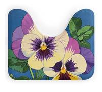 Tappetino da bagno a forma di U con stampa Pansy Perfection - Tappeto da bagno ultra morbido super assorbente con retro antiscivolo, tappetino da bagno lavabile ad asciugatura rapida per base WC ovale