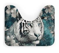 Tappetino da bagno a forma di U con tigre nella giungla, antiscivolo, ad asciugatura rapida, super assorbente, 16" x 20", ultrasottile, per bagno, camera da letto, soggiorno