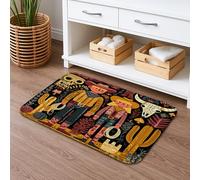 Tappetino da bagno a tema cowboy occidentale, ad asciugatura rapida, colorato con scena del deserto, assorbente, antiscivolo, in memory foam, lavabile, per bagno e WC, decorativo, 50 x 81 cm