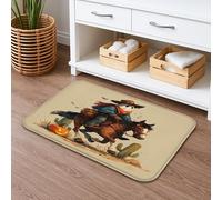 Tappetino da bagno a tema cowboy, tappetino da bagno ad asciugatura rapida, in stile occidentale, assorbente, antiscivolo, in flanella autunnale, lavabile, per bagno, WC, decorativo, 50 x 81 cm