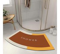 Tappetino da bagno ad angolo curvo, tappetino da doccia angolare, forte assorbente e ad asciugatura rapida, antiscivolo, morbido e comodo (A, 45 x 100 cm)