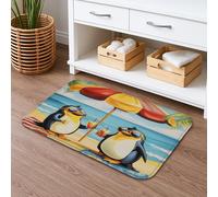 Tappetino da bagno ad asciugatura rapida con pinguini, tappetino da doccia assorbente, antiscivolo, in memory foam, lavabile, decorativo, 40,6 x 61 cm