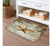 Tappetino da bagno ad asciugatura rapida, elegante tappetino da doccia antiscivolo decorativo con stelle dorate, in flanella, lavabile, per le vacanze invernali, 40,6 x 61 cm