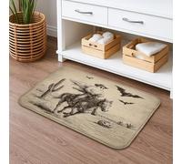Tappetino da bagno ad asciugatura rapida, motivo cavallo occidentale, assorbente, antiscivolo, in flanella, lavabile, per Halloween, decorazione per il bagno, 50 x 81 cm