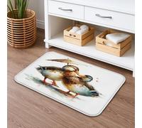 Tappetino da bagno ad asciugatura rapida, motivo: coppia di anatre, tappetino da doccia assorbente, antiscivolo, in memory foam, lavabile, per bagno, decorativo, 40,6 x 61 cm