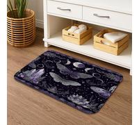 Tappetino da bagno ad asciugatura rapida, motivo: luna mistica con stelle, assorbente, antiscivolo, in memory foam, lavabile, per bagno, WC, decorativo, 50 x 81 cm