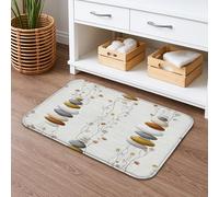 Tappetino da bagno ad asciugatura rapida, motivo moderno minimalista grigio e oro, assorbente, antiscivolo, in memory foam, lavabile per primavera ed estate, decorazione per bagno e WC, 40,6 x 61 cm