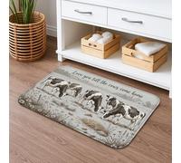 Tappetino da bagno ad asciugatura rapida, motivo mucche rustiche vintage, assorbente, antiscivolo, per tutte le stagioni, lavabile, per bagno e WC, 50 x 81 cm