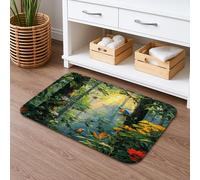 Tappetino da bagno ad asciugatura rapida, motivo paradiso tropicale, con uccelli e fiori della foresta pluviale, assorbente, antiscivolo, in memory foam, lavabile, per bagno, WC, decorativo, 50 x 81