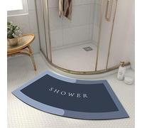 Tappetino da bagno angolare curvo, tappetino da doccia angolare, forte assorbente e ad asciugatura rapida, antiscivolo, morbido e comodo (D, 40 x 75 cm)