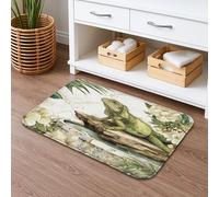Tappetino da bagno antiscivolo con iguana verde ispirato alla natura, tappeto da doccia antiscivolo, decorazione estiva in memory foam, lavabile, 50 x 81 cm