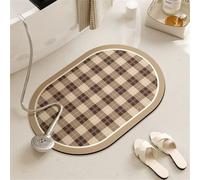 Tappetino da bagno antiscivolo e assorbente, 40 x 60 cm, in microfibra, lavabile, colore tortora, morbido, ad asciugatura rapida, per bagno e cucina per sicurezza e comfort