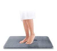 Tappetino da Bagno Antiscivolo e Super Morbido con Memory Foam, Lavabile e ad Asciugatura Rapida, 43 x 61 cm, Colore: Grigio/Blu