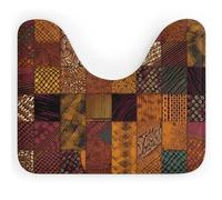Tappetino da bagno antiscivolo in stile africano con patchwork, asciugatura rapida, lavabile in lavatrice, super assorbente, a forma di U, 40x50 cm
