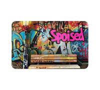 Tappetino da bagno antiscivolo lavabile lampada graffiti scena urbana tappeto tappeto area tappeto ingresso interno bagno lavanderia porta con retro in gomma 20 x